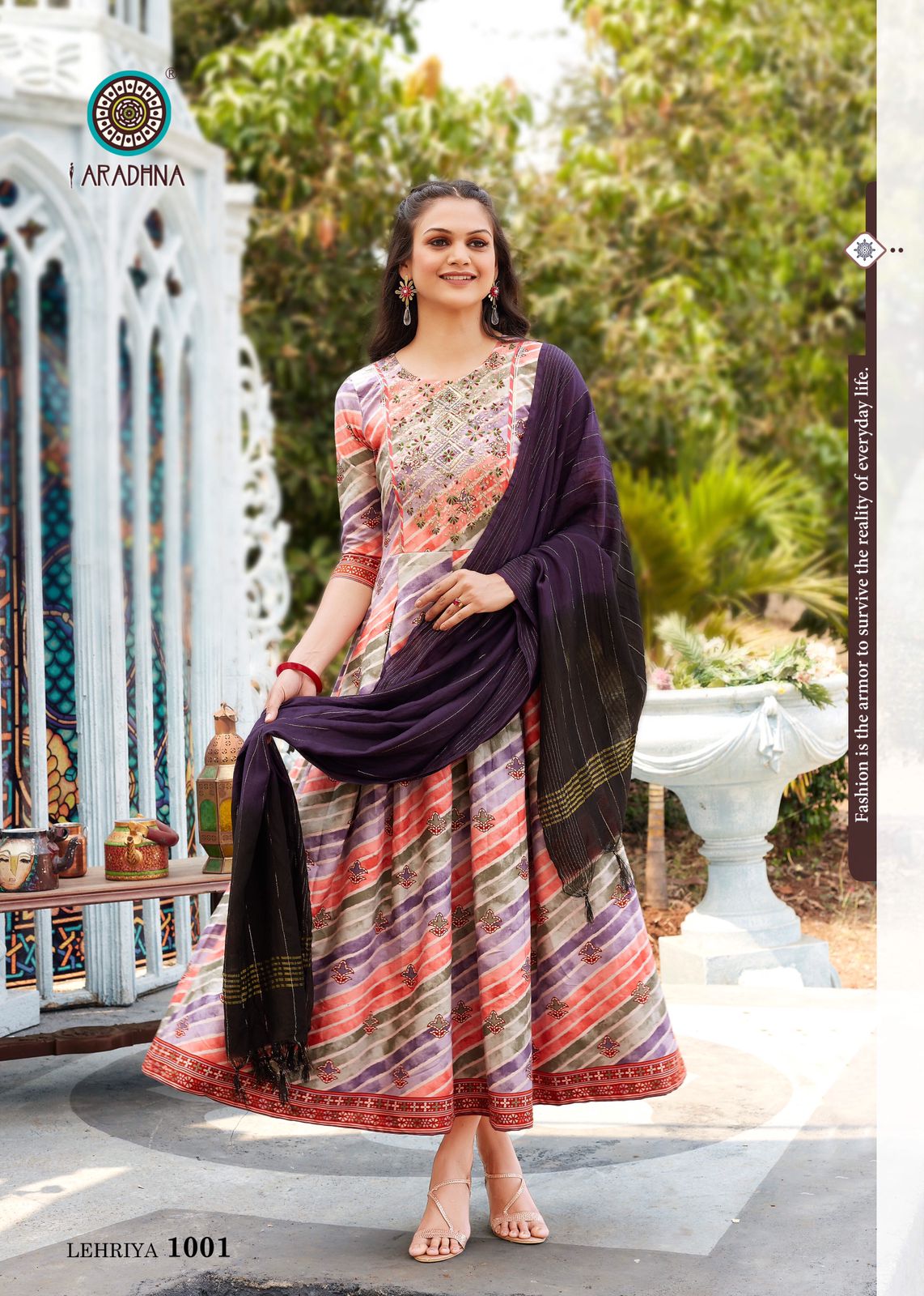 Aradhna Lehriya 1 New Designer Ethnic Wear Rayon Anarkali Kurti With Dupatta Collection